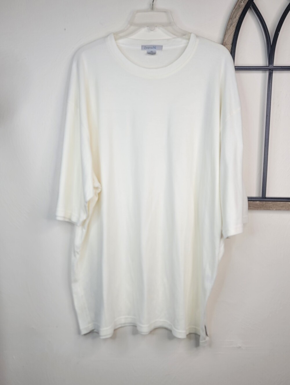 Vintage Zegna Sport Oversized White Crewneck T-Shirt Luxury Y2K Size XXL